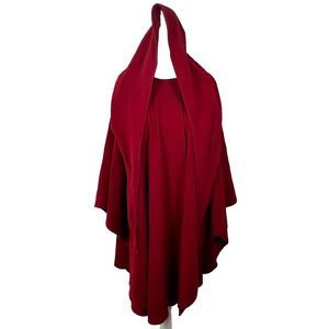 Vtg‎ Molina Jimmy Hourihan Hooded Cape Cloak Coat Wool Cashmere OS Red Ireland